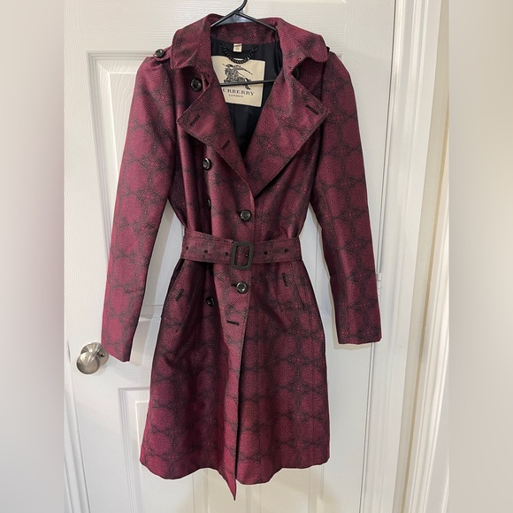 Burberry Fuchsia and Black Textured Jacket